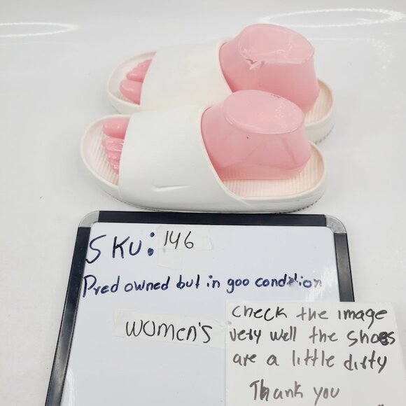 Nike Women's White Calm Wide Strap Slip-On Casual Slide Sandal Size 8 - Picture 7 of 7